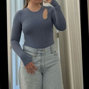 Like New blue cutout bodysuit